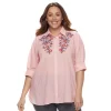 Plus Size Sonoma Goods For Life™ Essential Shirt -Sonoma Goods For Life Women 3093967 Pink Stripe