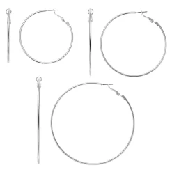 Sonoma Goods For Life™ Silver Tone Nickel Free Hoop Earring Set