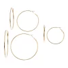 Sonoma Goods For Life™ Graduated Nickel Free Hoop Earring Set -Sonoma Goods For Life Women 3625229 Gold Tone