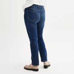 Women's Sonoma Goods For Life® Straight-Leg High-Waisted Curvy Jeans -Sonoma Goods For Life Women 4380113 ALT