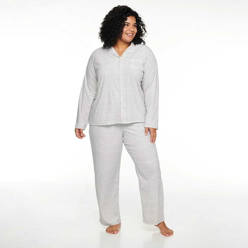 Plus Size Sonoma Goods For Life® Velour Pajama Shirt & Pajama Pants Set 3 Plus Size Sonoma Goods For Life® Velour Pajama Shirt & Pajama Pants Set