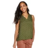 Petite Sonoma Goods For Life® Sleeveless V-Neck Top -Sonoma Goods For Life Women 5222594 Olive Geo