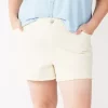 Plus Size Sonoma Goods For Life® Pull-On Mom Twill Shorts -Sonoma Goods For Life Women 5271204 Serenity Beige