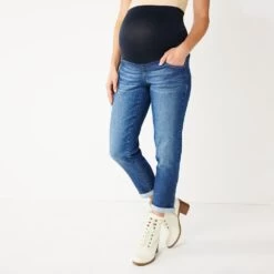 Maternity Sonoma Goods For Life® Over-the-Belly Girlfriend Crop Jeans -Sonoma Goods For Life Women 5355750 ALT2