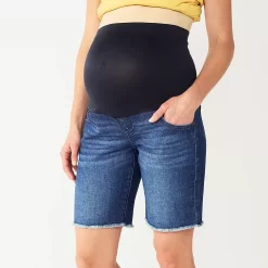 Maternity Sonoma Goods For Life® Over-the-Belly Frayed Hem Bermuda Shorts 7 Maternity Sonoma Goods For Life® Over-the-Belly Frayed Hem Bermuda Shorts -Sonoma Goods For Life Women 5475865 ALT2