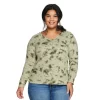 Petite Plus Size Sonoma Goods For Life® Favorite V-Neck Long-Sleeve Tee -Sonoma Goods For Life Women 5481056 Olive Dye