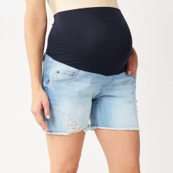 Maternity Sonoma Goods For Life® Over-The-Belly Panel Jean Shorts -Sonoma Goods For Life Women 5514842 ALT2