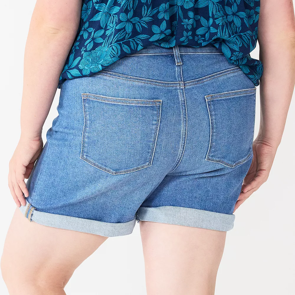 Plus Size Sonoma Goods For Life® Highrise Curvy Denim Shorts 4 Plus Size Sonoma Goods For Life® Highrise Curvy Denim Shorts - Image 2