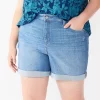 Plus Size Sonoma Goods For Life® Highrise Curvy Denim Shorts -Sonoma Goods For Life Women 5515737 Bohemian