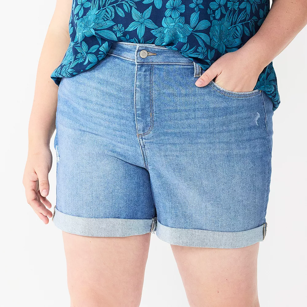 Plus Size Sonoma Goods For Life® Highrise Curvy Denim Shorts 3 Plus Size Sonoma Goods For Life® Highrise Curvy Denim Shorts