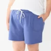 Plus Size Sonoma Goods For Life® Drawstring Fleece Shorts -Sonoma Goods For Life Women 5549511 Iris Bouquet