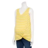Maternity Sonoma Goods For Life® Knot-Hem Tank -Sonoma Goods For Life Women 5551042 Yellow Stripe