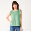 Petite Sonoma Goods For Life® French Terry Flutter-Sleeve Top -Sonoma Goods For Life Women 5568468 Teal