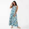 Petite Sonoma Goods For Life® Tiered Maxi Dress -Sonoma Goods For Life Women 5584155 Blue Floral