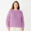 Plus Size Sonoma Goods For Life® Drop Shoulder Sweater -Sonoma Goods For Life Women 5585467 Lavender