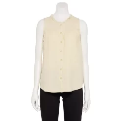 Women's Sonoma Goods For Life® Button-Front Ruffle Tank