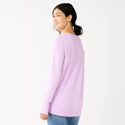 Women's Sonoma Goods For Life® Super Soft Solid Tunic Sweatshirt 6 Women's Sonoma Goods For Life® Super Soft Solid Tunic Sweatshirt -Sonoma Goods For Life Women 5621644 ALT
