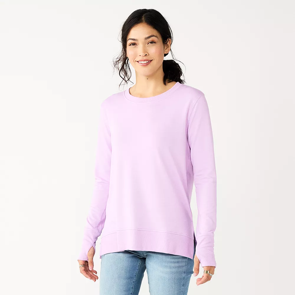 Women's Sonoma Goods For Life® Super Soft Solid Tunic Sweatshirt 3 Women's Sonoma Goods For Life® Super Soft Solid Tunic Sweatshirt