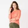 Women's Sonoma Goods For Life® Everyday Crewneck Long Sleeve Tee -Sonoma Goods For Life Women 5625802 Coral