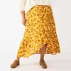 Plus Size Sonoma Goods For Life® Wrap Ruffle Maxi Skirt -Sonoma Goods For Life Women 5658912 Gold Floral