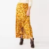 Petite Sonoma Goods For Life® Wrap Ruffle Maxi Skirt -Sonoma Goods For Life Women 5659111 Gold Floral