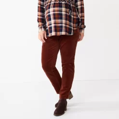 Maternity Sonoma Goods For LifeĀ® Belly Panel Corduroy Straight-Leg Ankle Pants