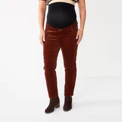 Maternity Sonoma Goods For Life® Belly Panel Corduroy Straight-Leg Ankle Pants -Sonoma Goods For Life Women 5665437 ALT2