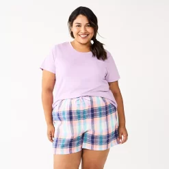 Plus Size Sonoma Goods For Life® Short Sleeve Pajama Top & Pajama Shorts Sleep Set