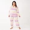 Plus Size Sonoma Goods For Life® Velour Pajama Shirt & Pajama Pants Sleep Set
