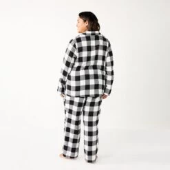 Plus Size Sonoma Goods For Life® Flannel Pajama Shirt & Pajama Pants Sleep Set -Sonoma Goods For Life Women 5677717 ALT