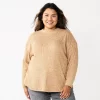 Plus Size Sonoma Goods For Life® Mockneck Waffle Top -Sonoma Goods For Life Women 5686673 Talus Brown