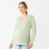 Maternity Sonoma Goods For Life® Essential Long Sleeve V-Neck Tee -Sonoma Goods For Life Women 5691532 Green