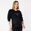 Maternity Sonoma Goods For Life® Drop Shoulder Fleece Graphic Sweatshirt -Sonoma Goods For Life Women 5693441 Black Graphic