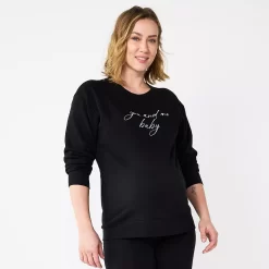 Maternity Sonoma Goods For LifeĀ® Drop Shoulder Fleece Graphic Sweatshirt