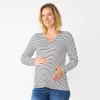 Maternity Sonoma Goods For Life® Long Sleeve Knotted Thermal Top -Sonoma Goods For Life Women 5698993 Black And White Stripe