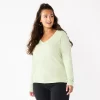Petite Sonoma Goods For Life® Everyday Long Sleeve V-Neck Top 2 Petite Sonoma Goods For Life® Everyday Long Sleeve V-Neck Top -Sonoma Goods For Life Women 5705363 Mint Green