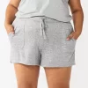 Plus Size Sonoma Goods For Life® Essential Pajama Shorts -Sonoma Goods For Life Women 5727046 Dark Silver Heather
