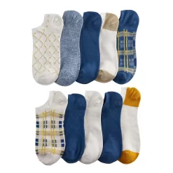 Sonoma Goods For Life® 10 Pack Check Pattern No Show Socks