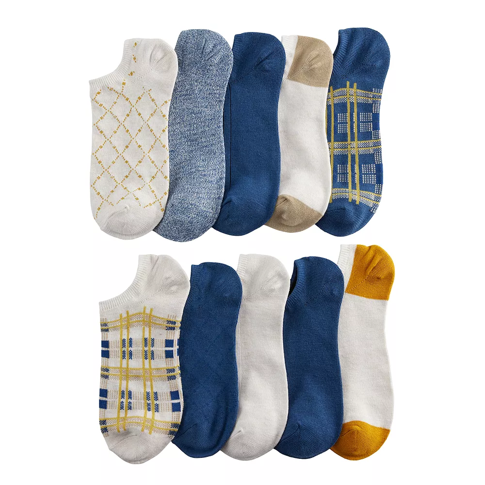 Sonoma Goods For Life® 10 Pack Check Pattern No Show Socks 3 Sonoma Goods For Life® 10 Pack Check Pattern No Show Socks
