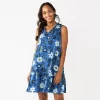 Petite Sonoma Goods For Life® Tiered Sleeveless Dress -Sonoma Goods For Life Women 5746247 Blue Floral