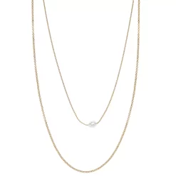 Sonoma Goods For Life® 2 Row Multi Chain With Single Pearl Station Necklace