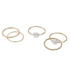 Sonoma Goods For Life® Pearl & Twisted Ring 5 Pack 5 Sonoma Goods For Life® Pearl & Twisted Ring 5 Pack -Sonoma Goods For Life Women 5783339 ALT