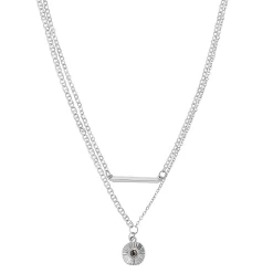 Sonoma Goods For Life® 2 Row Bar And Radial Textured Coin Pendant Necklace