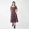 Women's Sonoma Goods For Life® Smocked Tiered Midi Dress -Sonoma Goods For Life Women 5804206 Plum Floral
