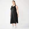 Plus Size Sonoma Goods For Life® Henley Knit Midi Dress -Sonoma Goods For Life Women 5818305 Black