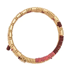 Sonoma Goods For Life® Gold Tone Red Rubber Coated Beaded Coil Bracelet