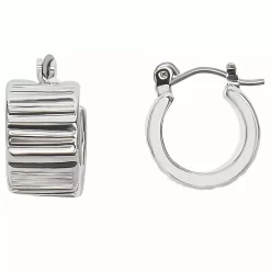 Sonoma Goods For Life® Rhod Chunky Wavy Textured Hoop Earrings