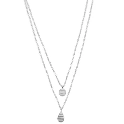 Sonoma Goods For Life® 2 Row Rhod Textured Coin & Teardrop Pendants Necklace