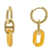 Sonoma Goods For Life® Gold Tone Orange Resin & Metal Link Huggie Drop Earrings -Sonoma Goods For Life Women 5841587