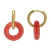 Sonoma Goods For Life® Gold Tone Round Orange Resin Link Huggie Drop Earrings -Sonoma Goods For Life Women 5841588